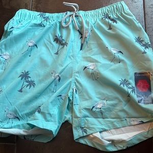 Brand new Rain forest bathing suit including palm trees and flamingo